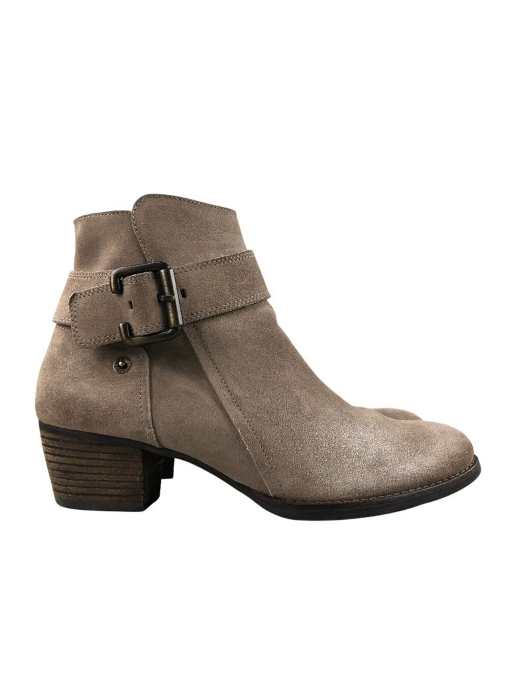 Paul Green Women's UK 4.5 (7) Jano Brown Suede Moto Side Zip Ankle Booties Boots